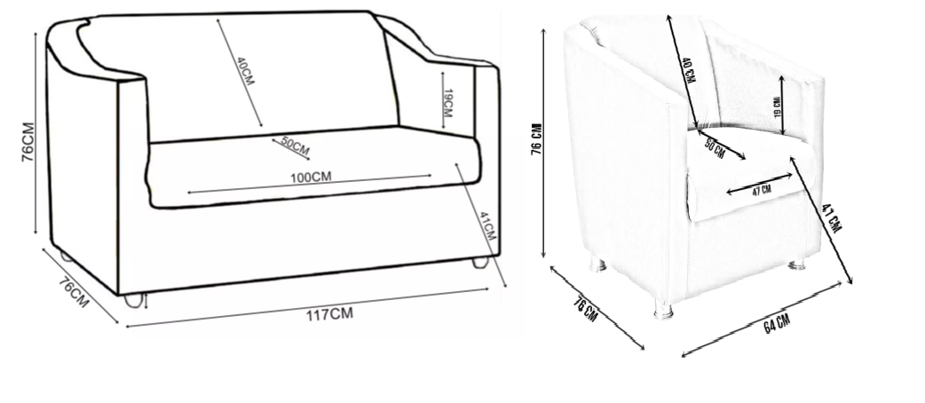 Aluguel Kit Namoradeira - Sofá + 2 Poltronas Cor Branco ou Preta - Imagem 2